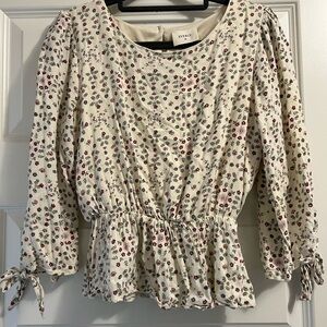 Everly Floral Print Peplum Blouse
